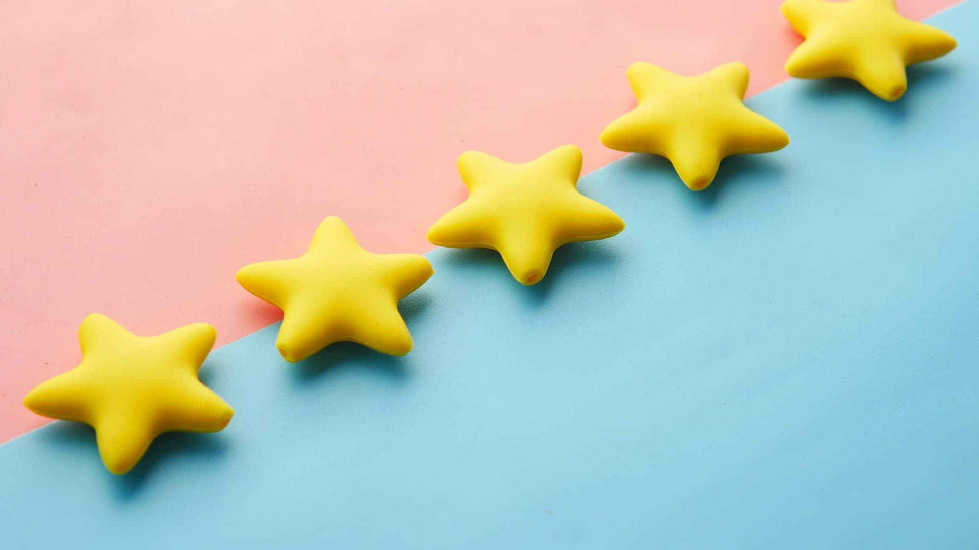 A row of gold stars representing customer satisfaction
